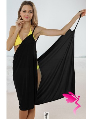 Sexy Stylish Cross Front Beach Cover-up Black