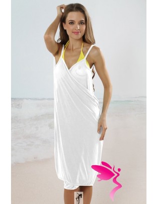 Sexy Stylish Cross Front Beach Cover-up White